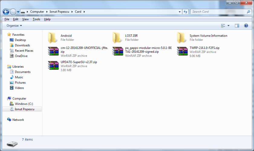 Files added to Samsung Galaxy S4 SD card