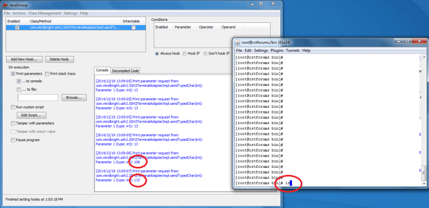 Print ls - incercepted Java function