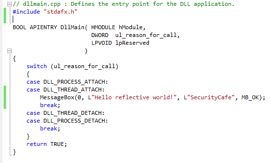 DLL code C++ DllMain