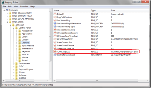 Set flash screensaver registry