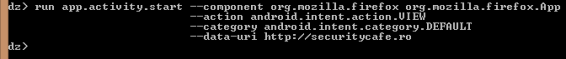 Starting an exported activity with Drozer